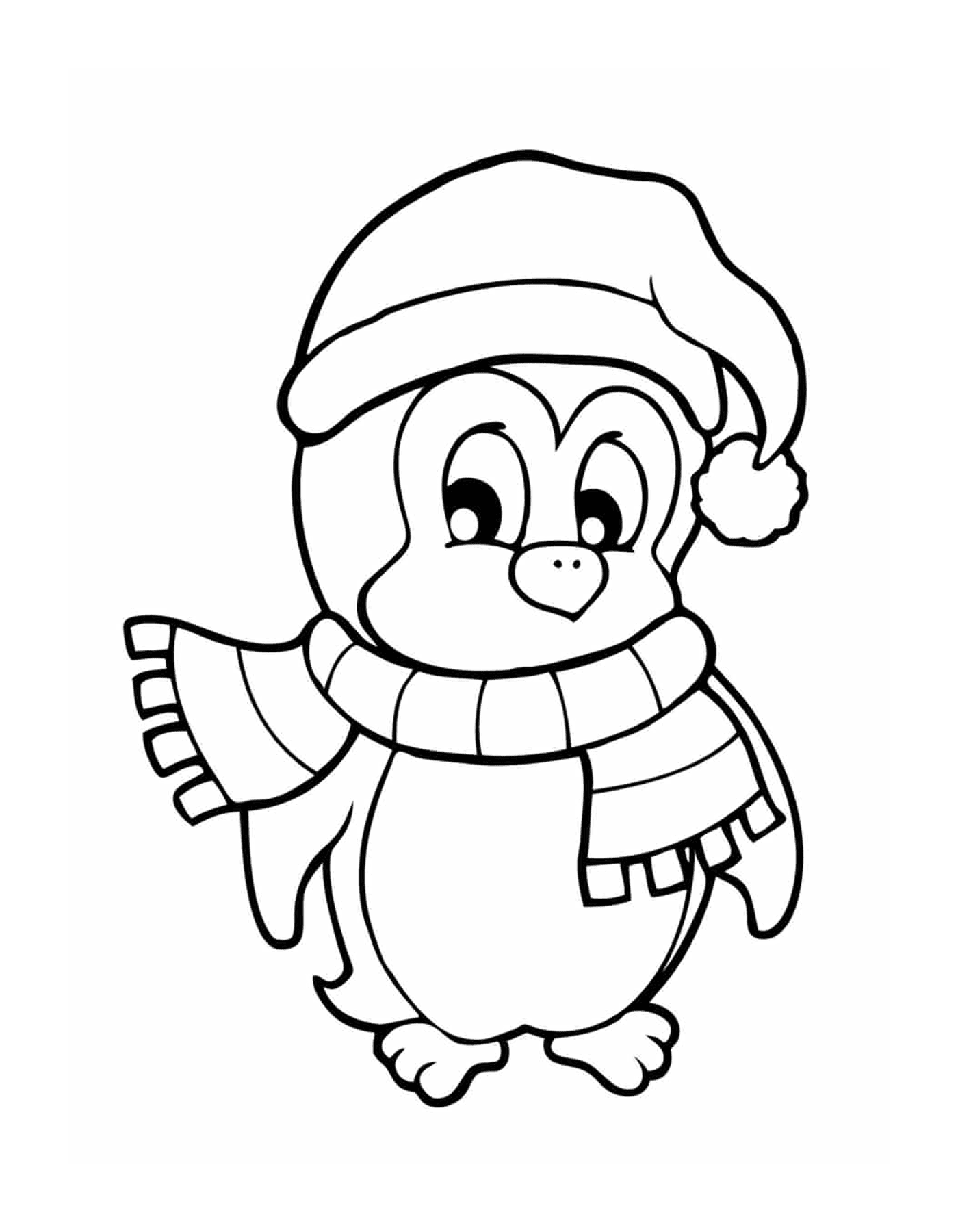  Пингвин с рождественской шляпой 