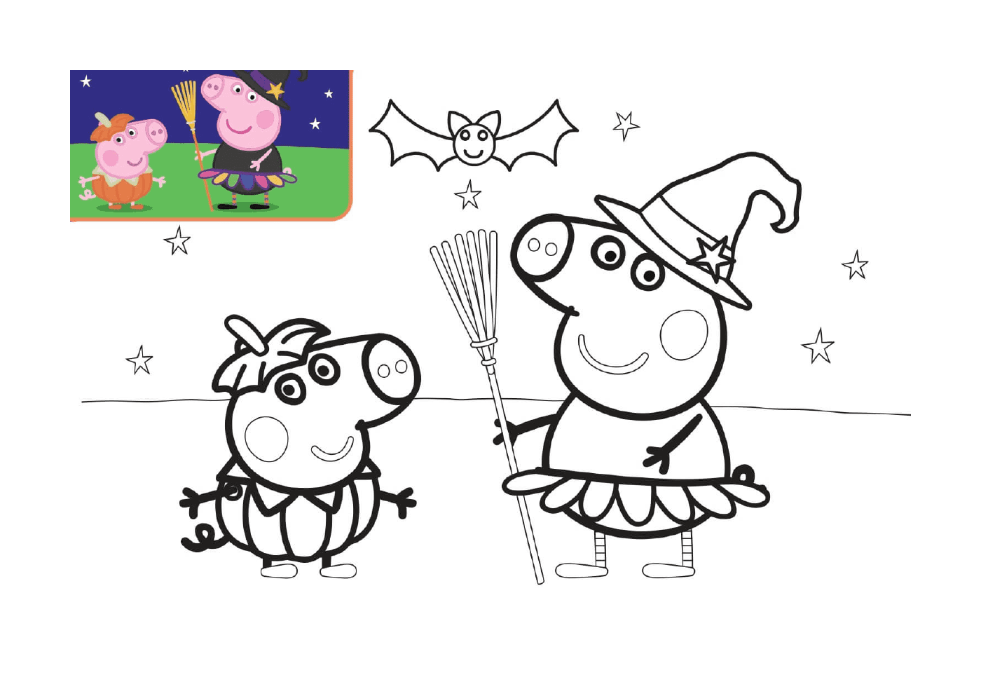  George Pig and his son in Halloween 