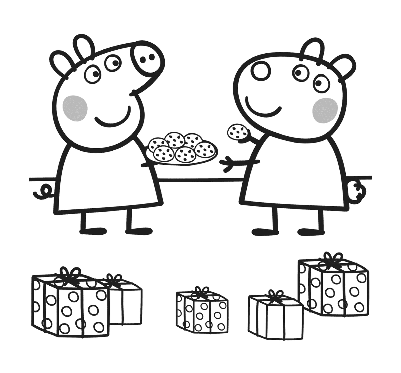  Peppa gives Suzy cookies for Christmas 