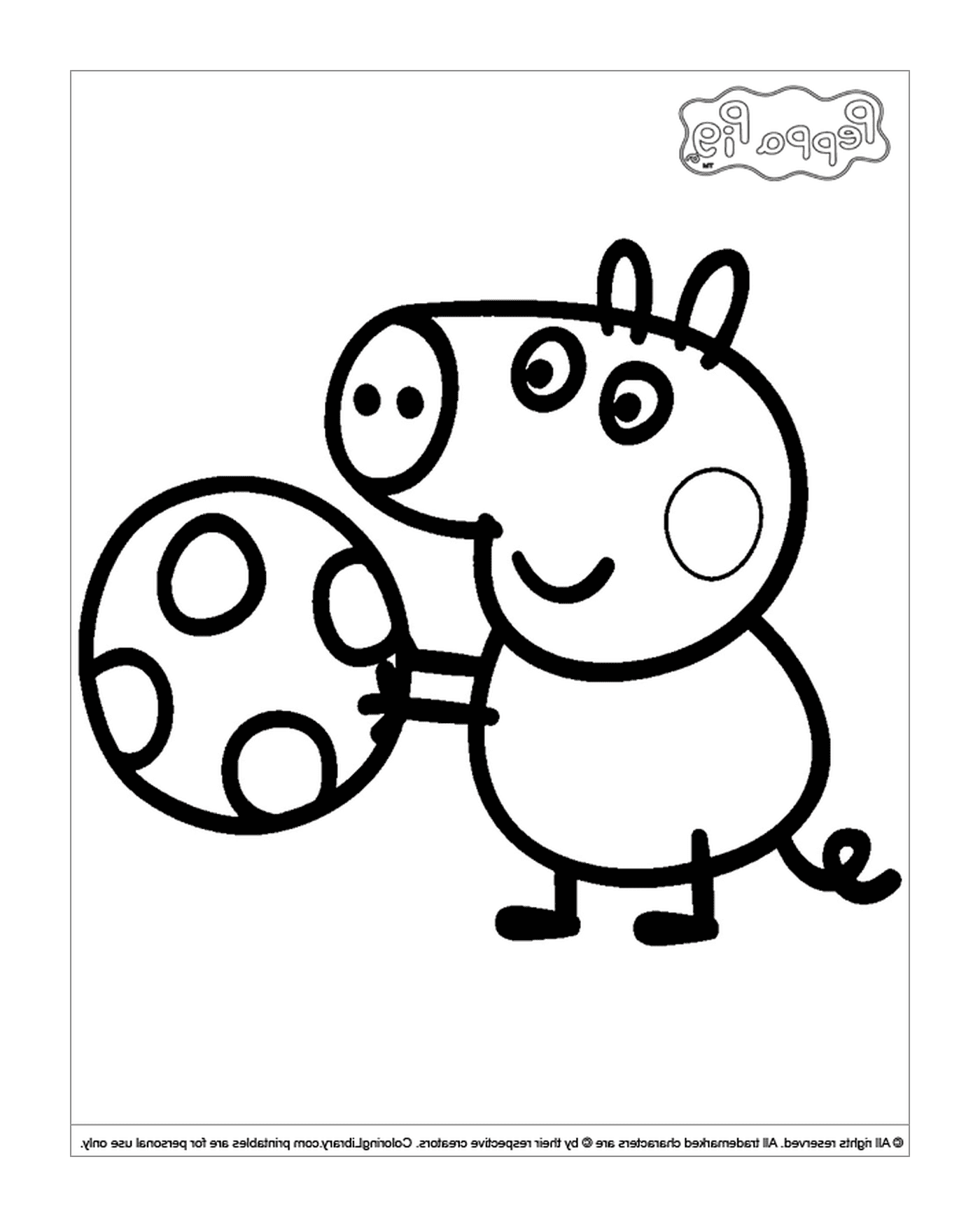  Un cerdo con una pelota de fútbol 