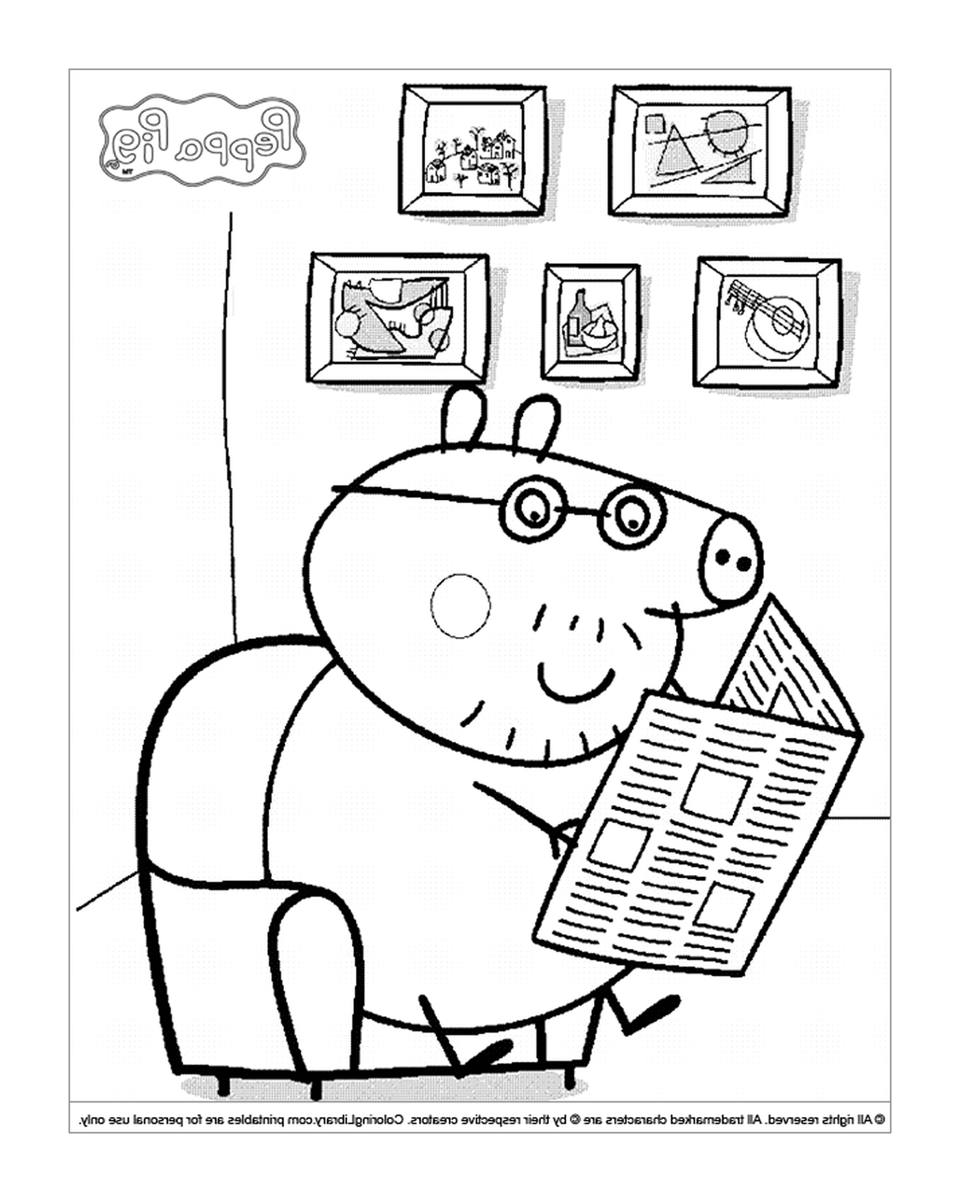  Свинья читает газету 