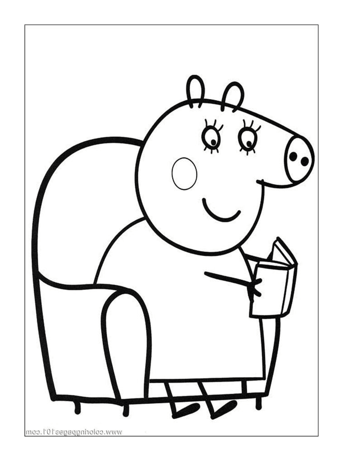  Peppa Pig with a book 