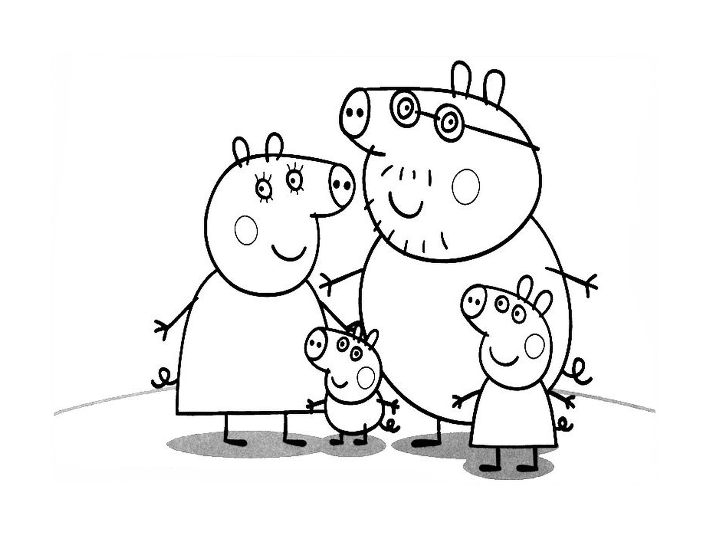  A group of characters Peppa Pig side by side 