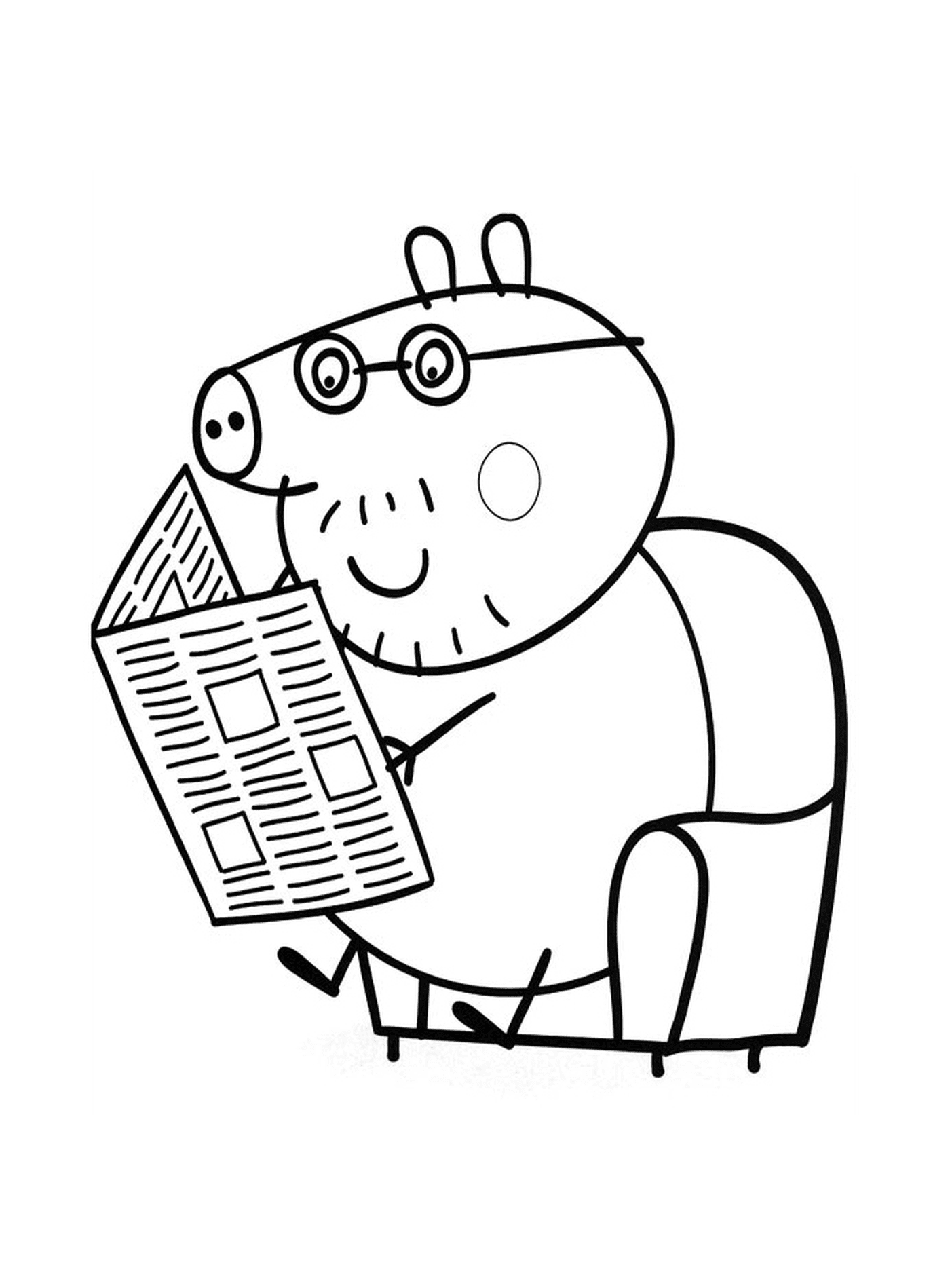  Ein Schwein liest eine Zeitung 