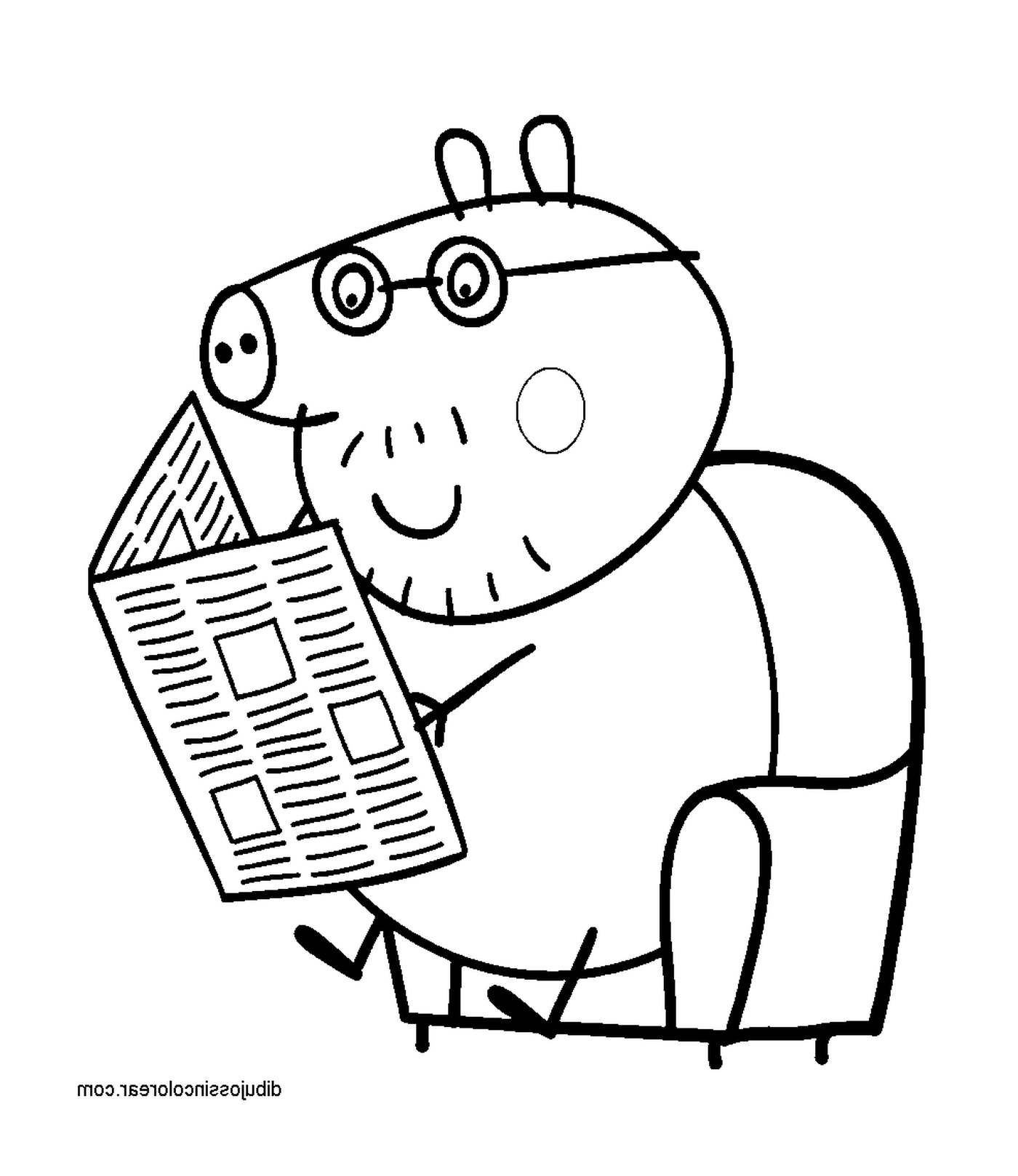  Peppa Pig reading a newspaper 