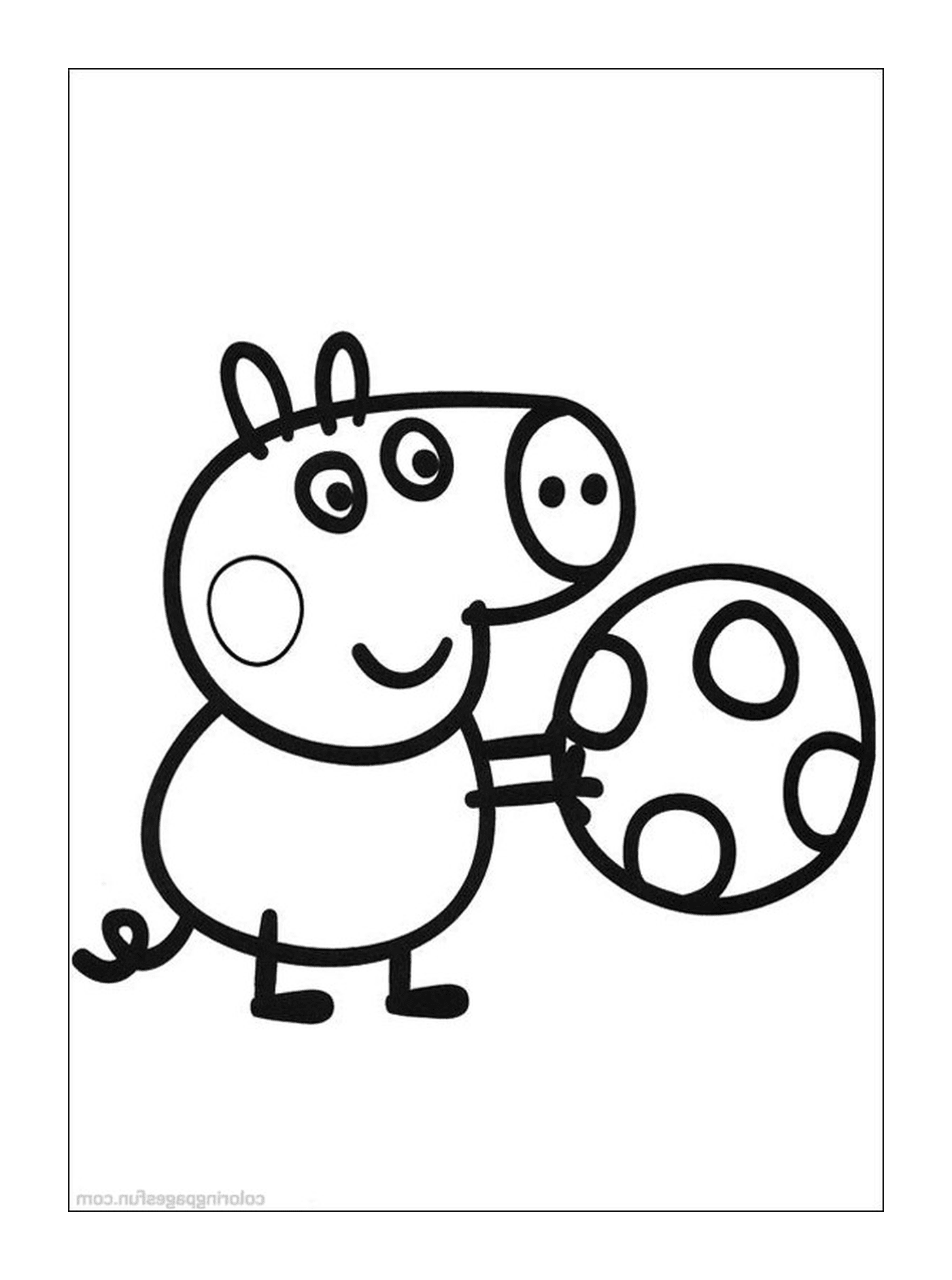  A pig holding a soccer ball 