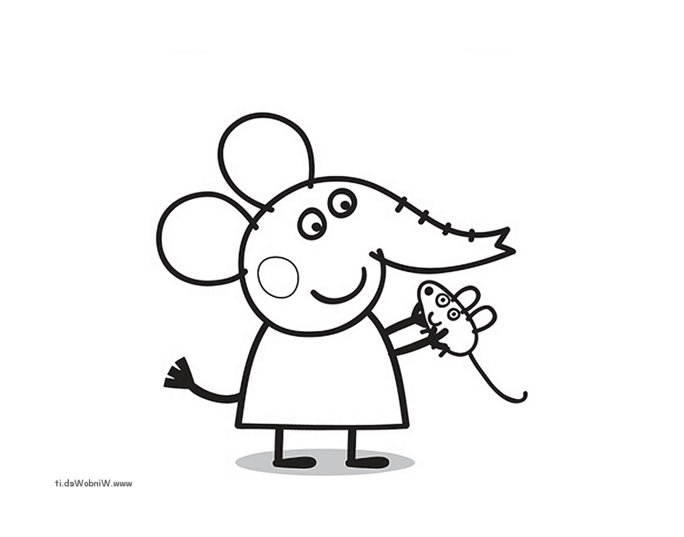  A girl holding a mouse 