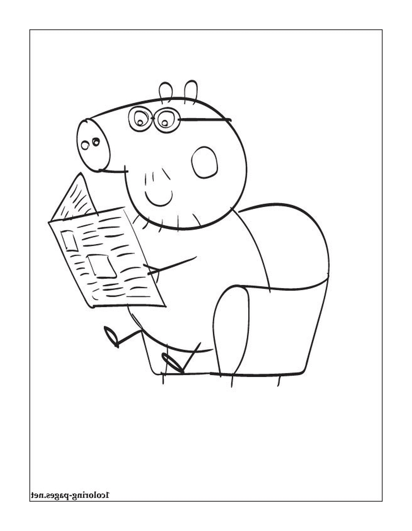  A pig reading a newspaper 
