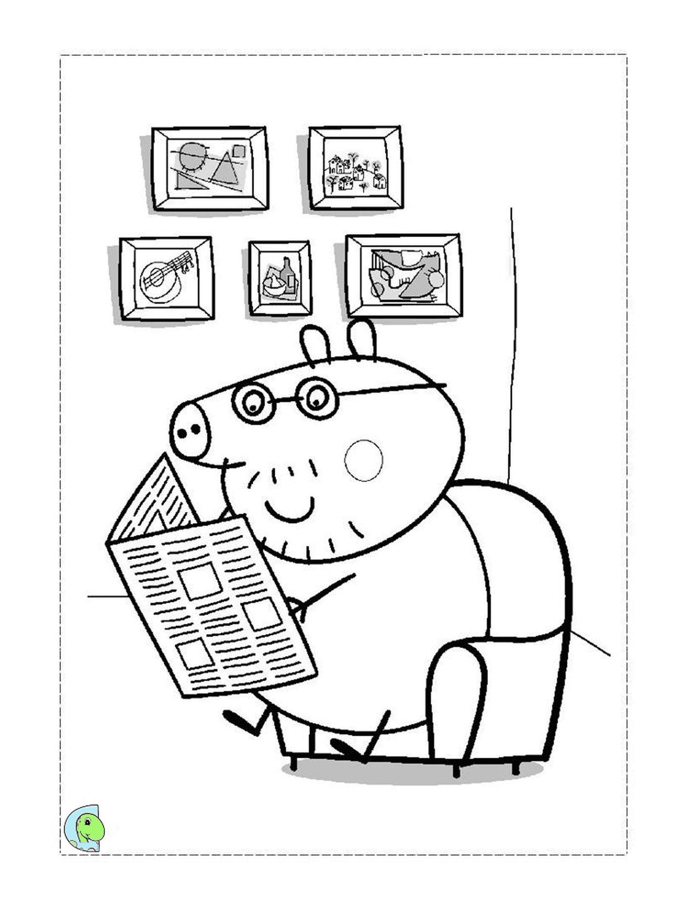  Peppa Pig leyendo un periódico 