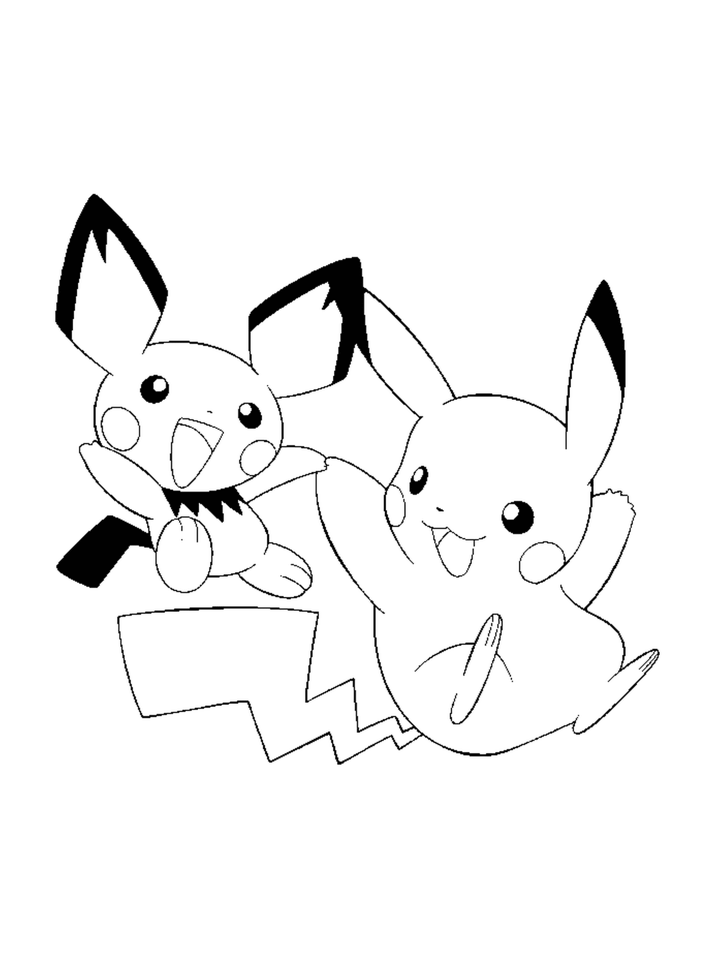  Pikachu und Pichu, unzertrennliche Freunde 