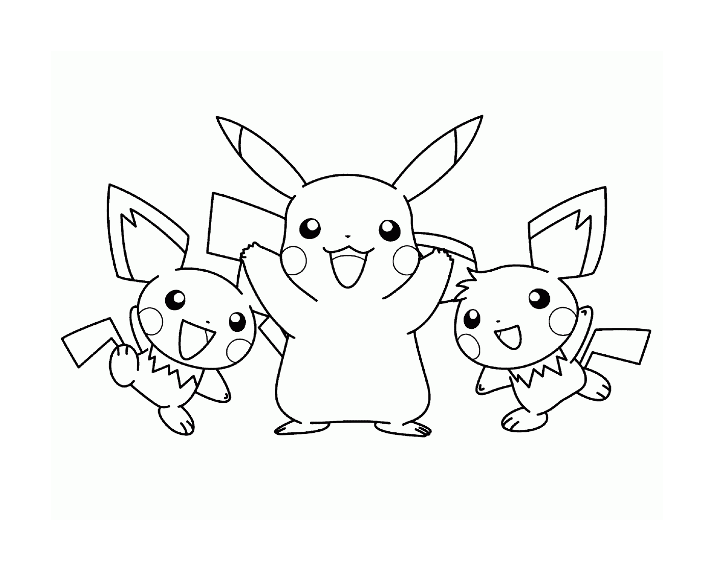  Drei Pikachus zusammen 