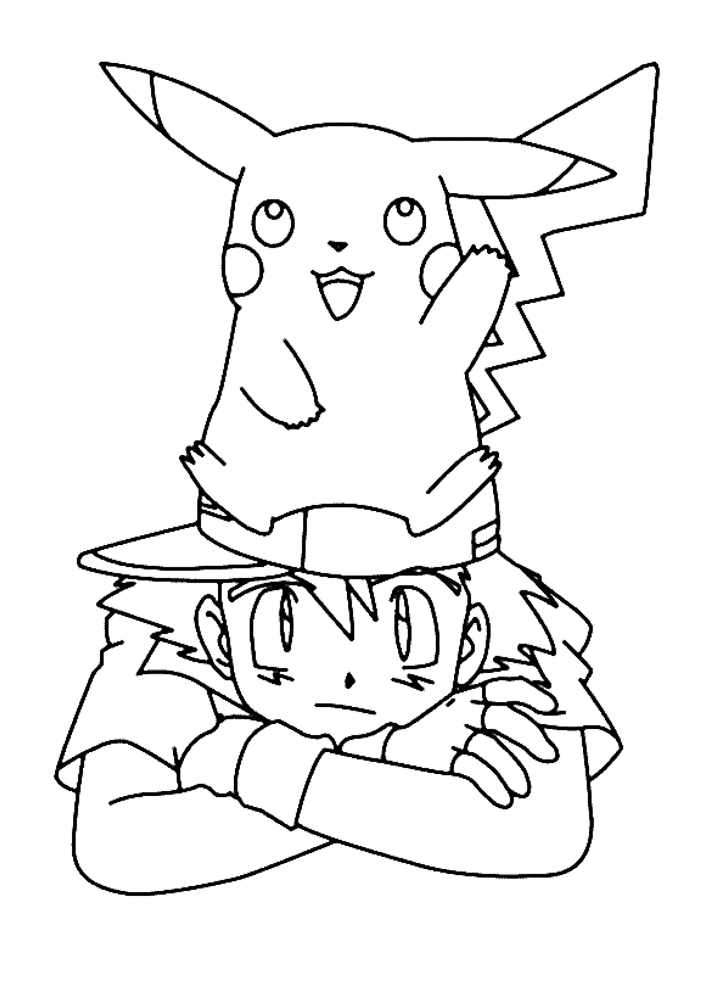  Ein Junge und Pikachu im Tandem 