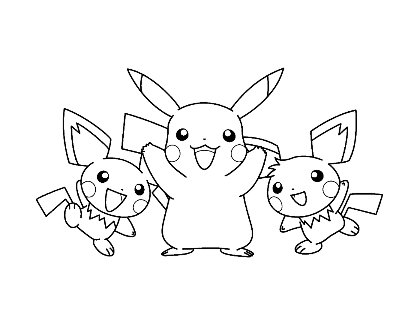  Tres Pikachus para niños 