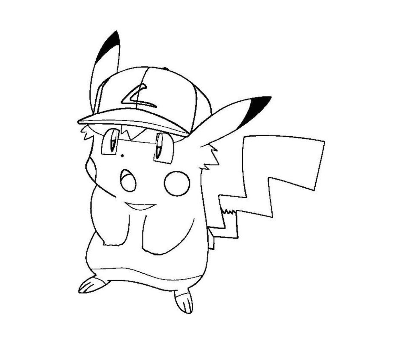  Pikachu stilisiert mit einer Kappe 