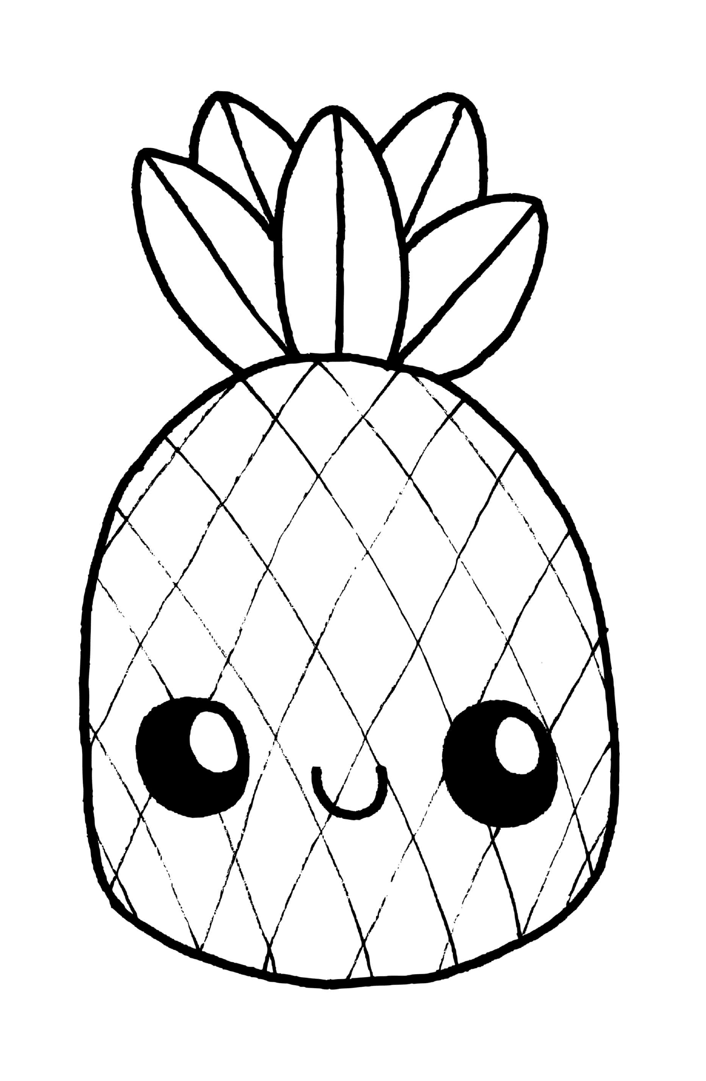  A cute and adorable pineapple with numbers for an educational math game for children 