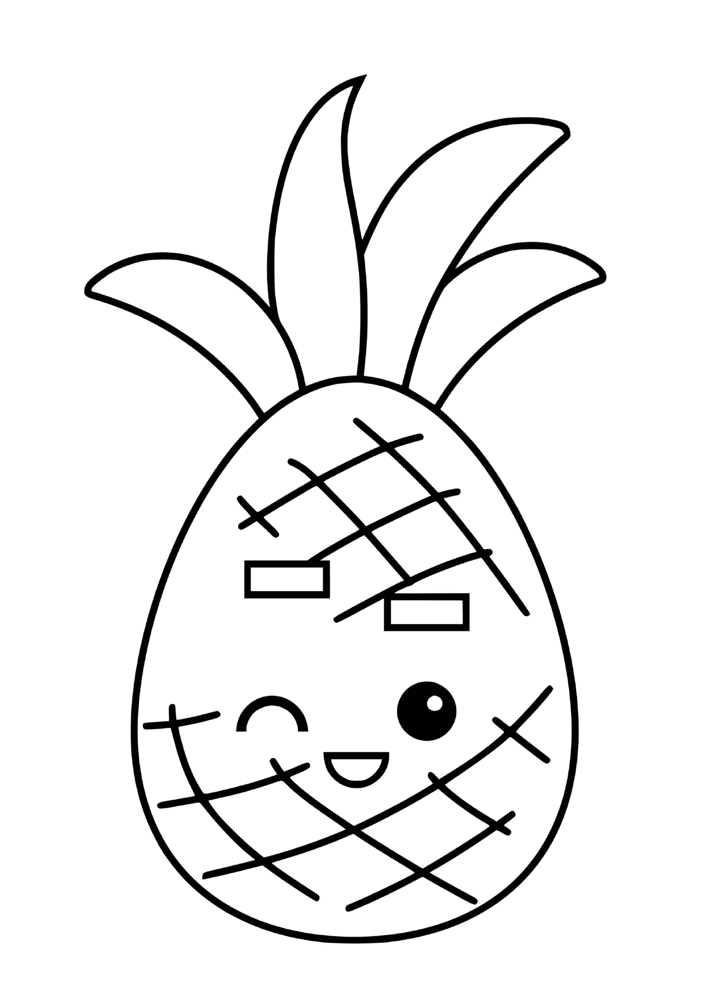 Eine Ananas mit einem süßen Gesicht 