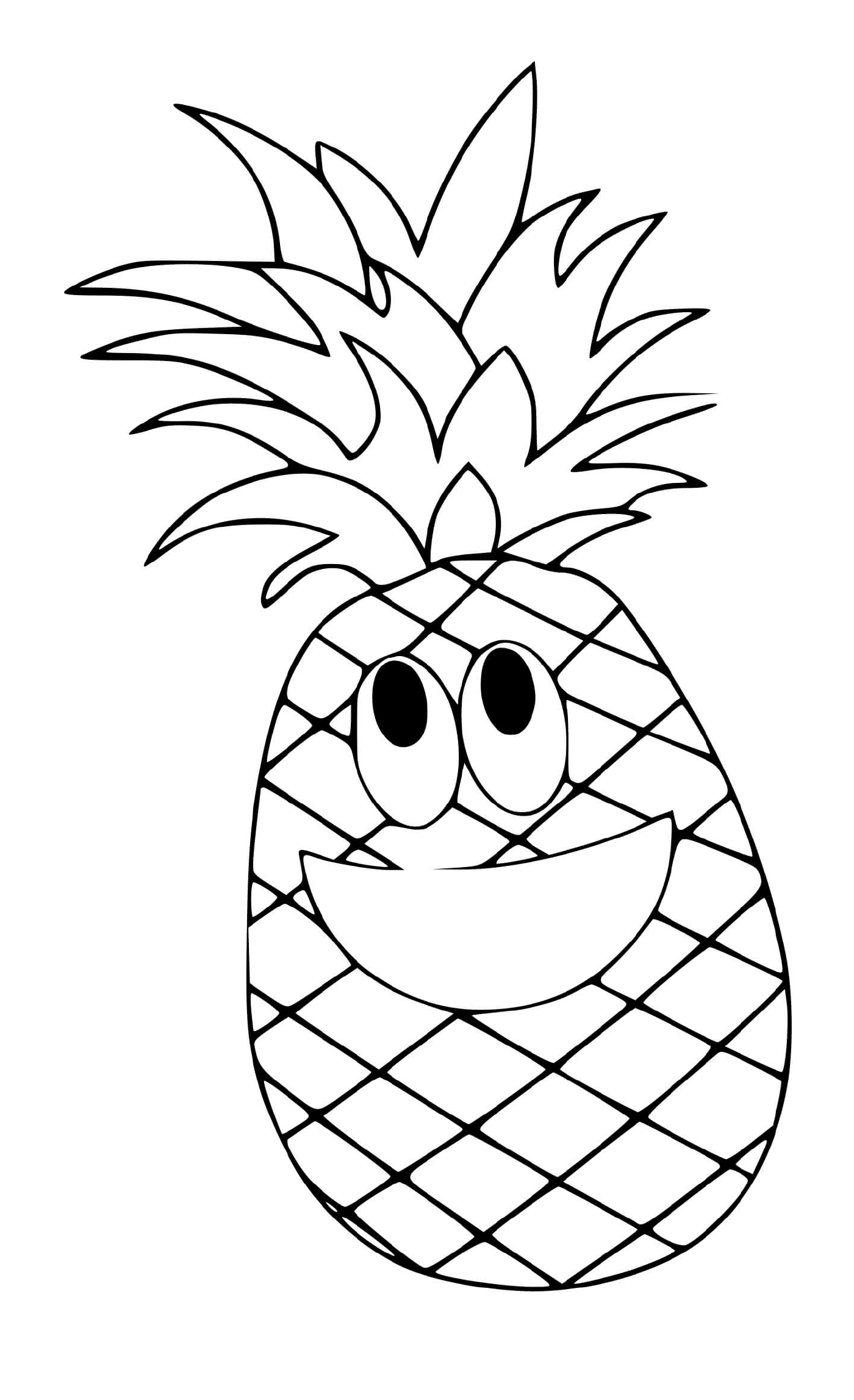  Eine glückliche und lebendige Ananas 