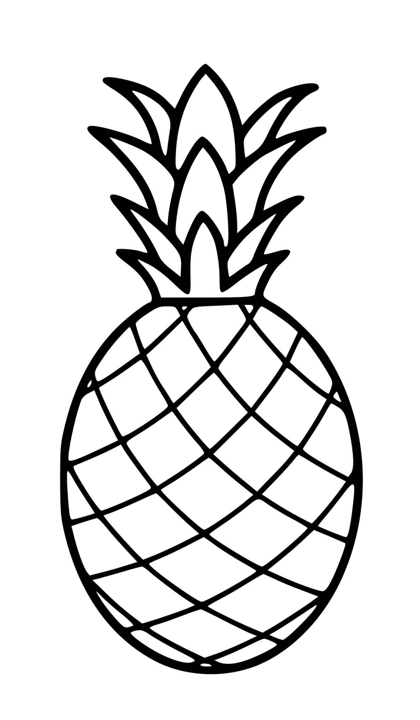  Un ananas disegnato realisticamente 