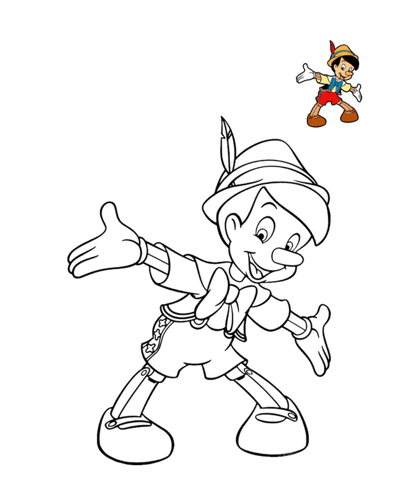  Pinocchio sorridente con cappello 