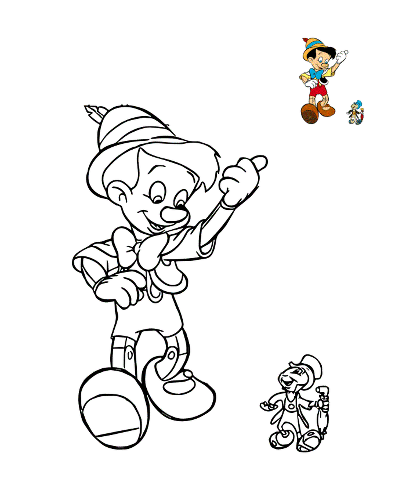  Pinocchio and Jiminy Cricket, companions 
