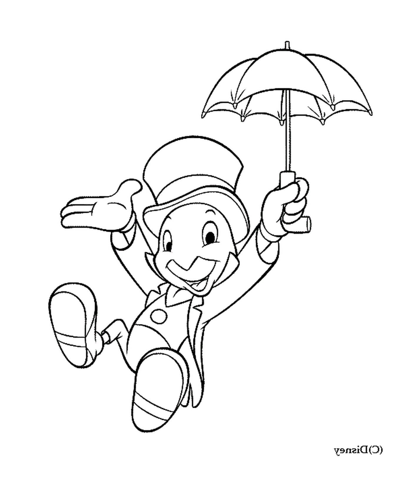  Jiminy Cricket mit intelligentem Regenschirm 