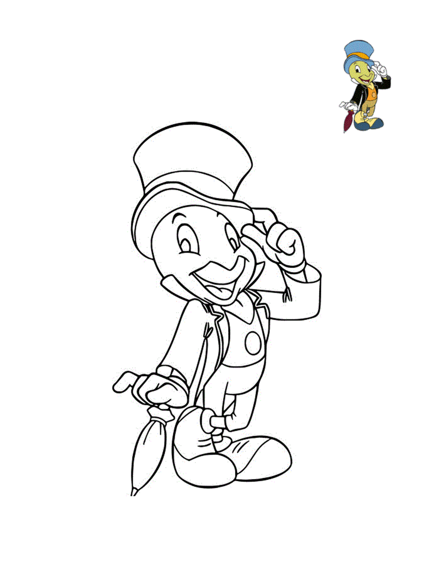  Grillo Jiminy, grillo vestito elegante 