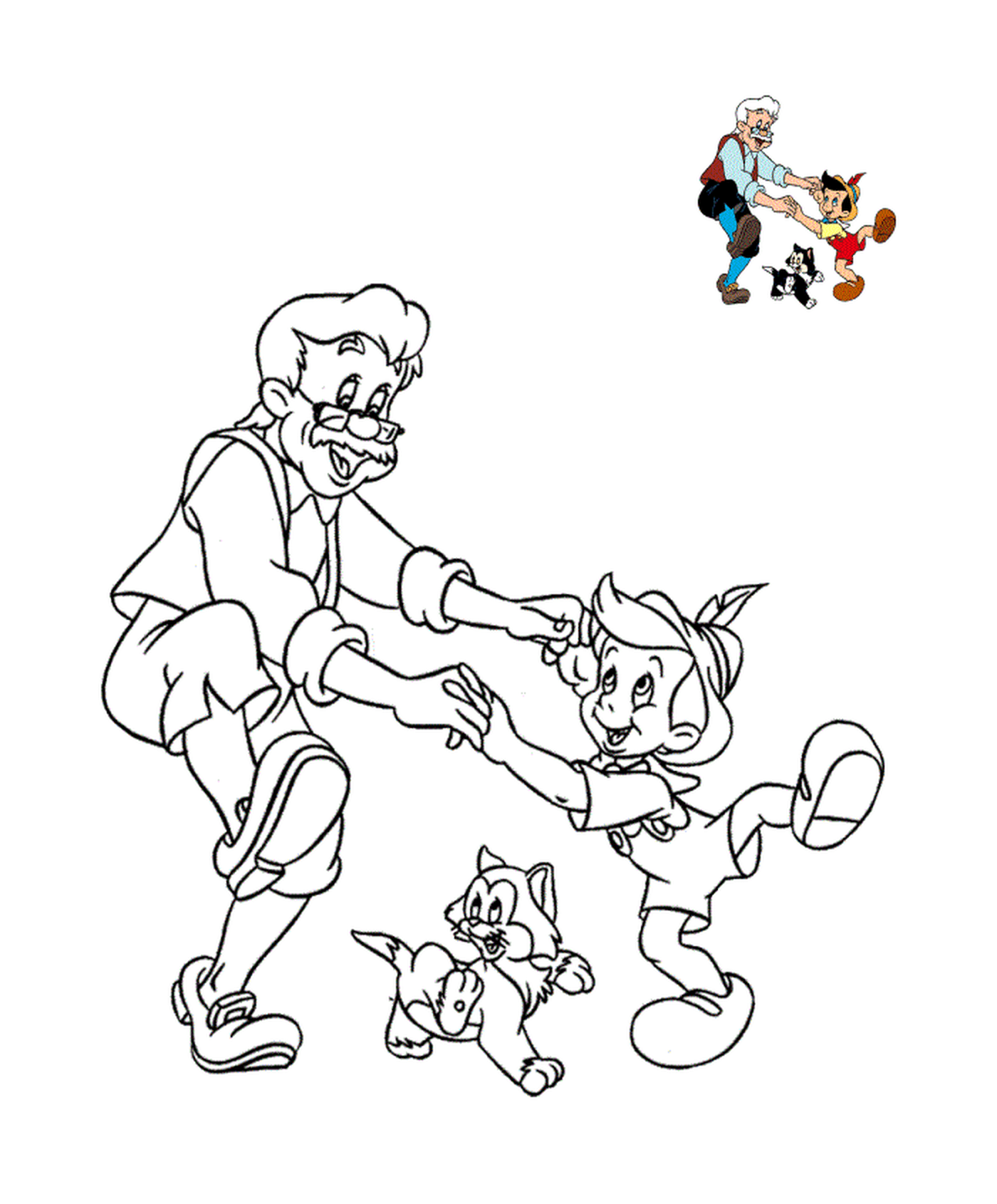 Pinocho baila con Geppetto 