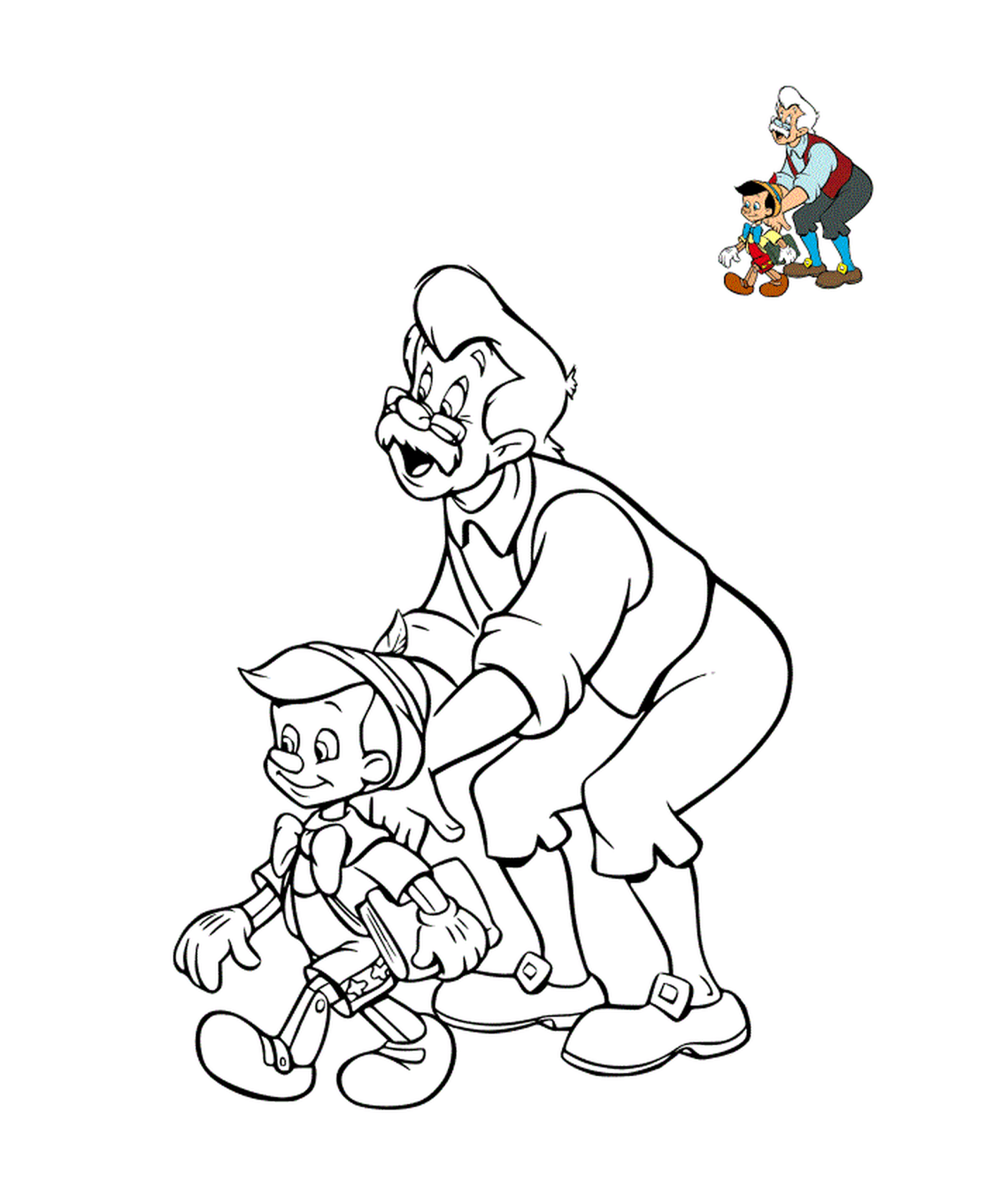  Geppetto con suo figlio, Pinocchio 