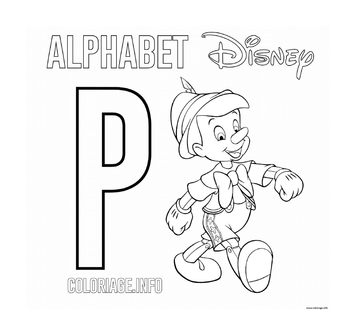  Carta P para Pinocho, Disney 