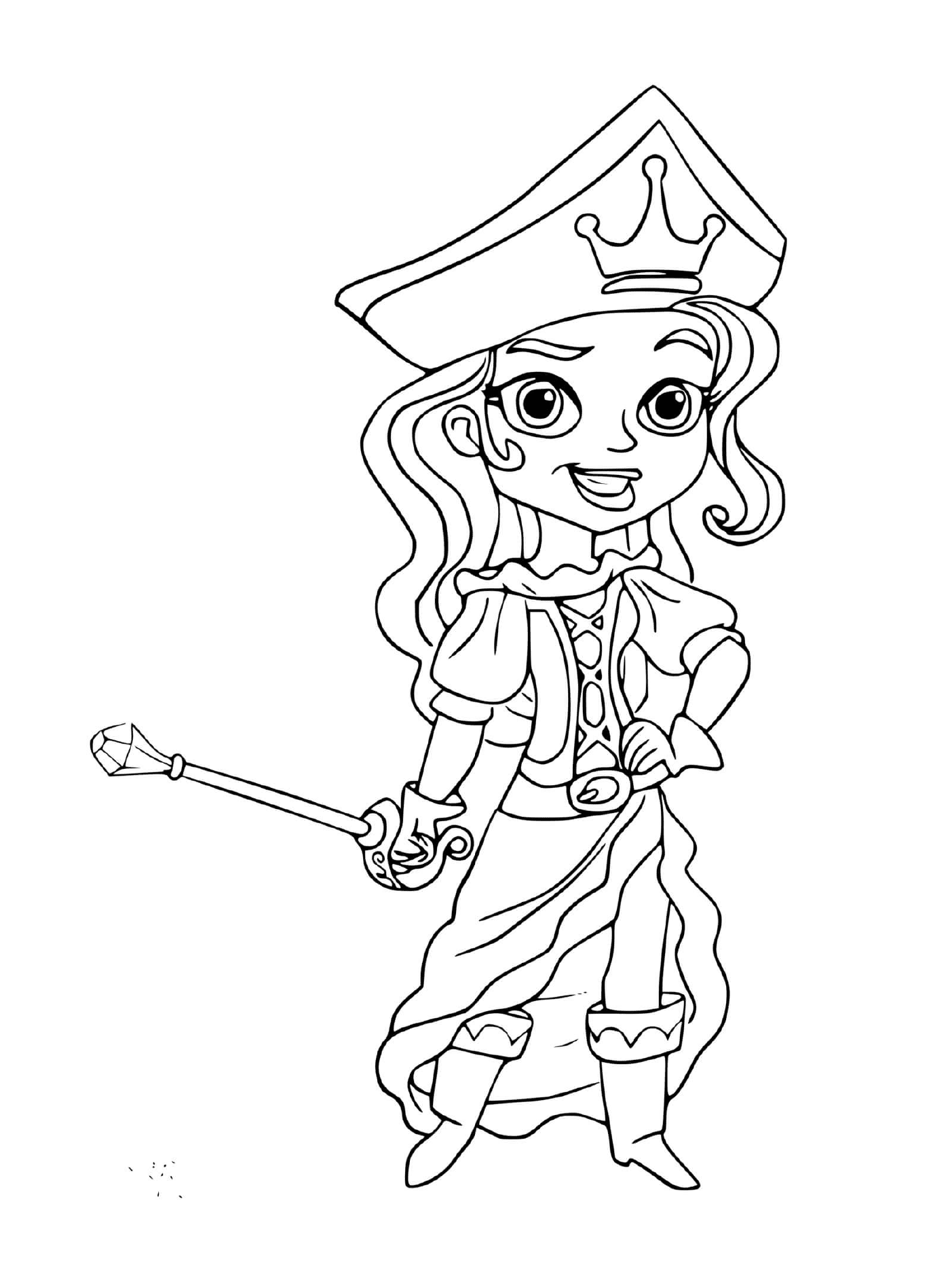  Pirate girl with brave sword 