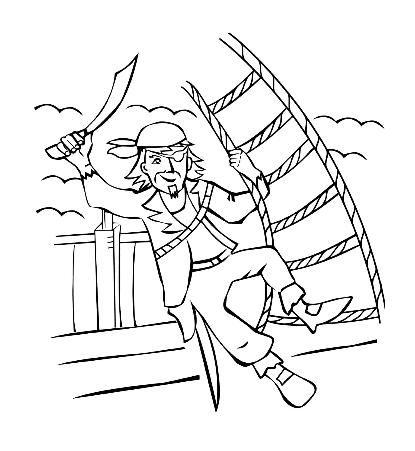  Niño pirata, barco de aventura 