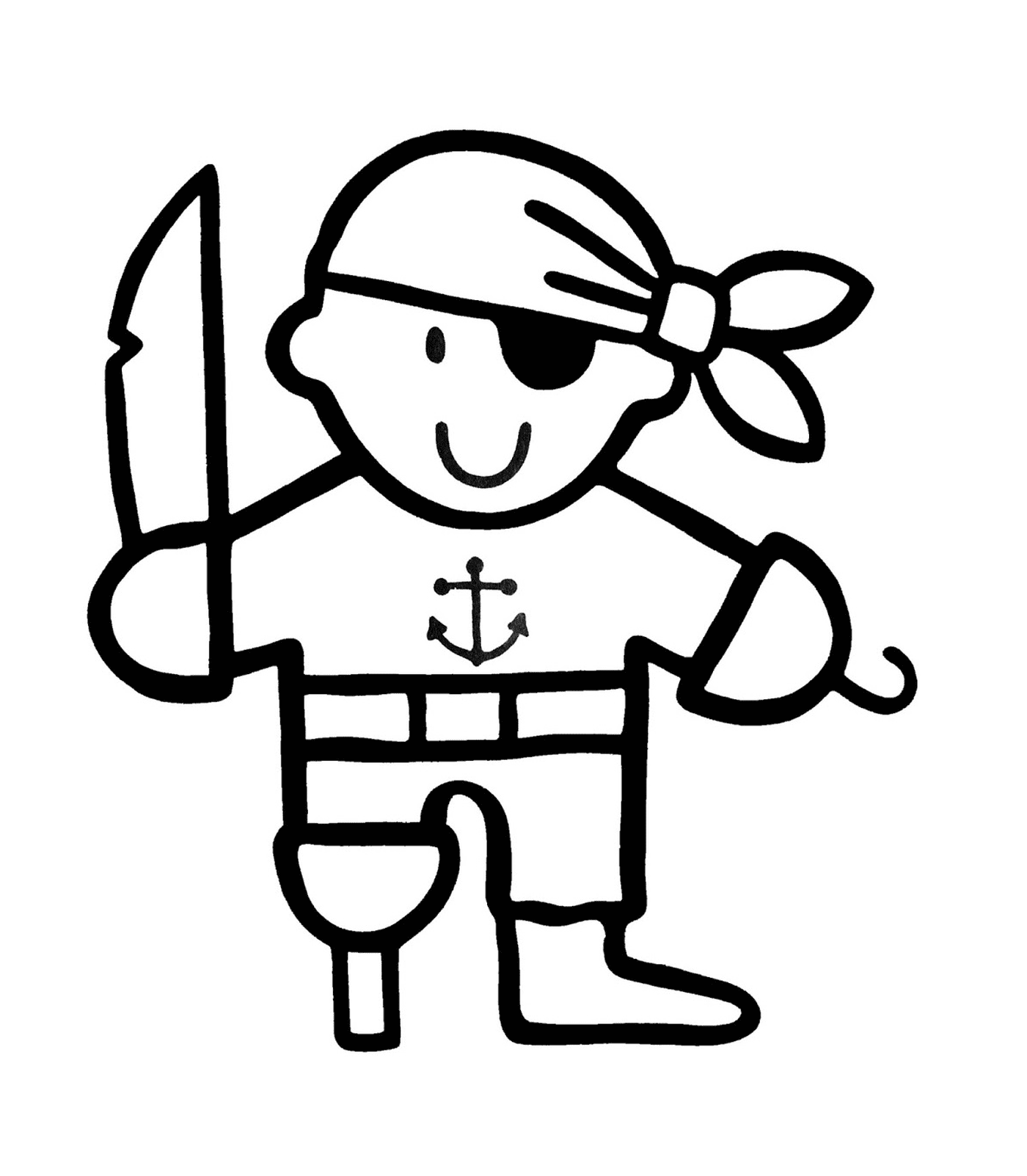  Pirata dell'asilo con gamba di legno 