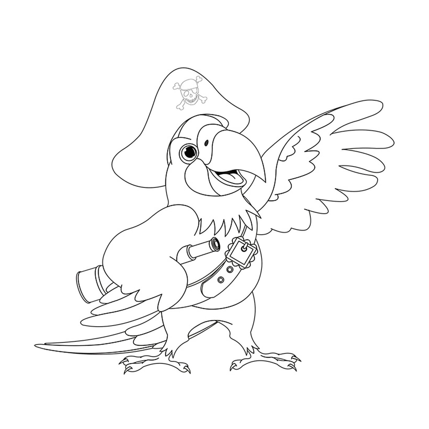  Un pappagallo con un cappello da pirata 