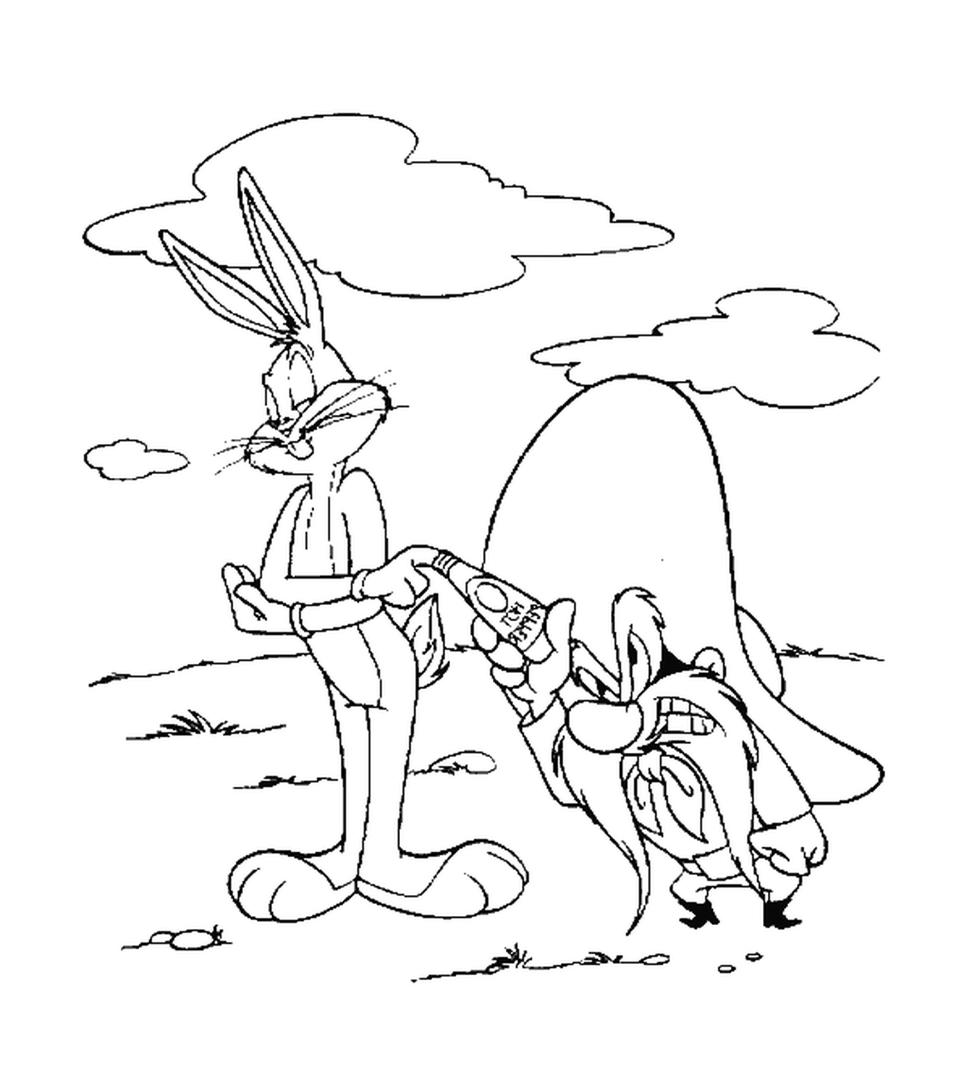  Sam the pirate and Bugs Bunny 