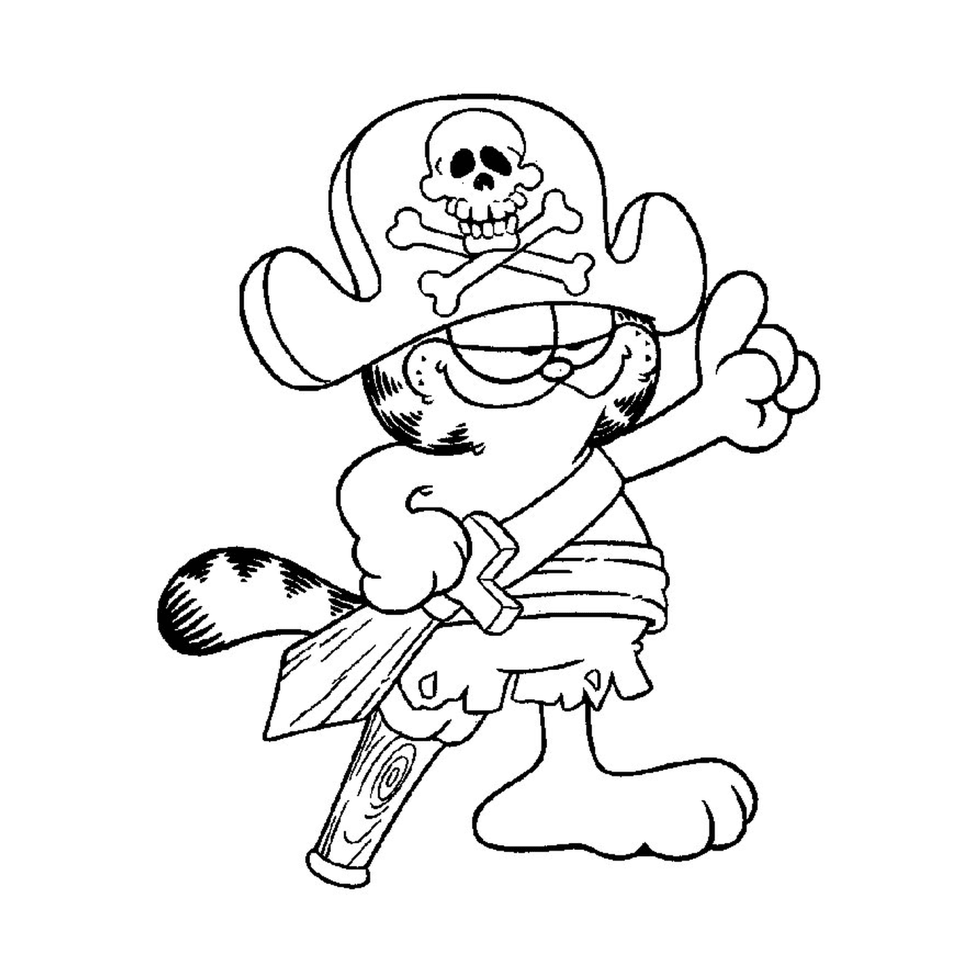  Garfield in pirate version 