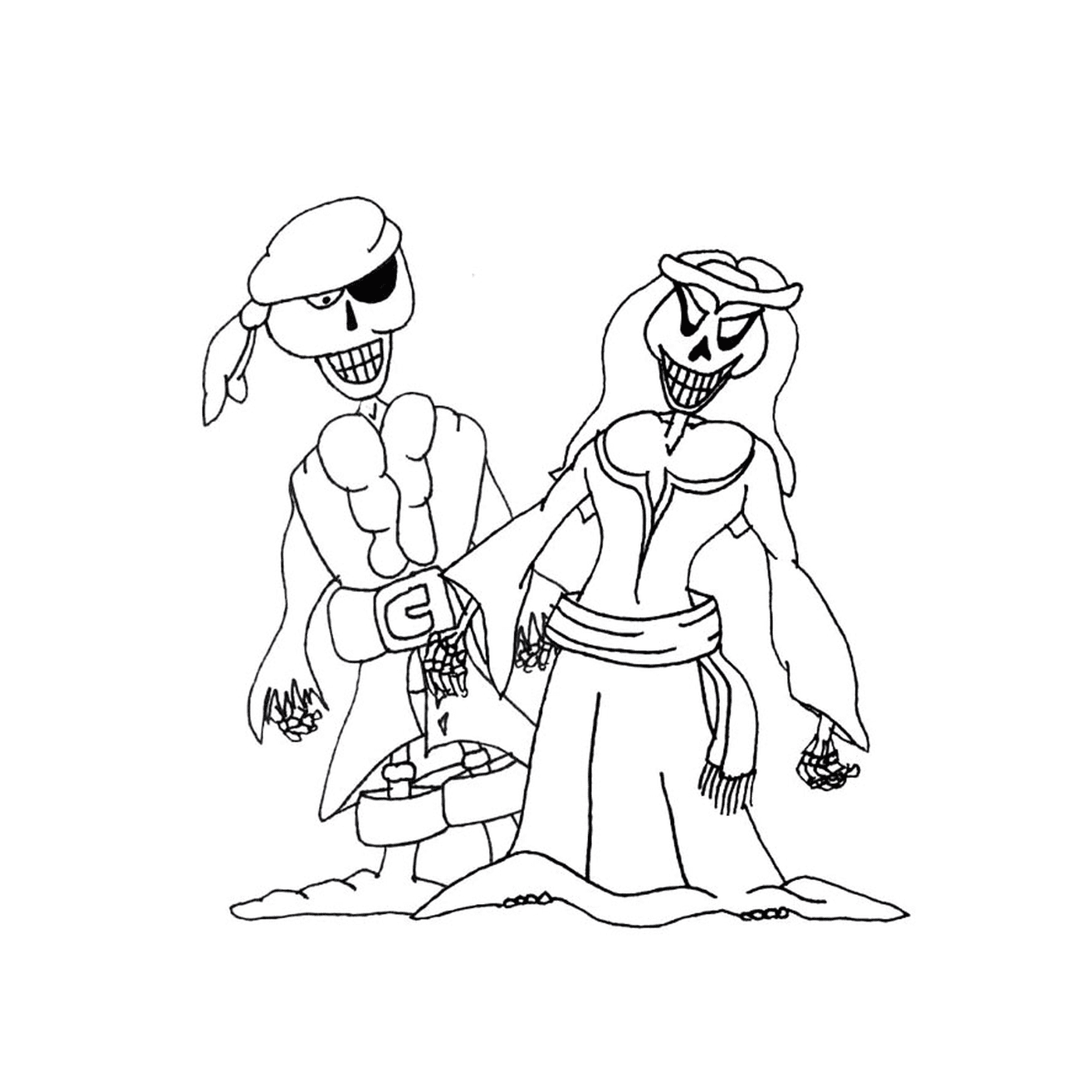  A ghost pirate and a lady 