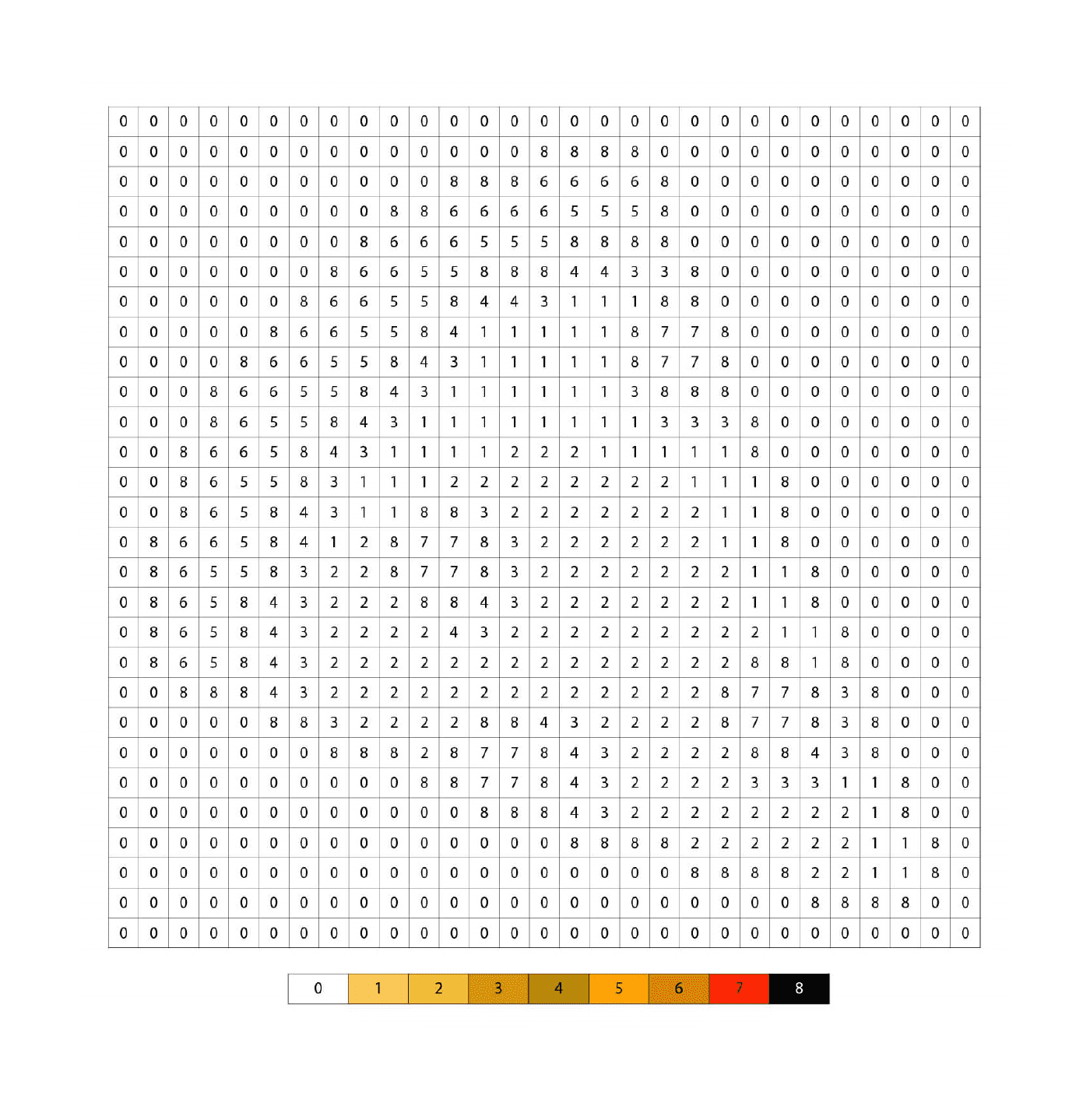  Una porción de pizza en pixel arte por número 