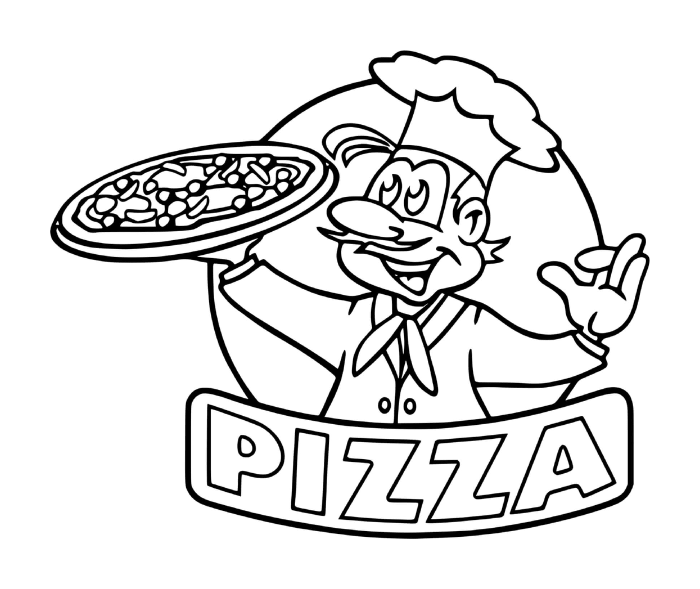  El logotipo del chef del restaurante de pizza 
