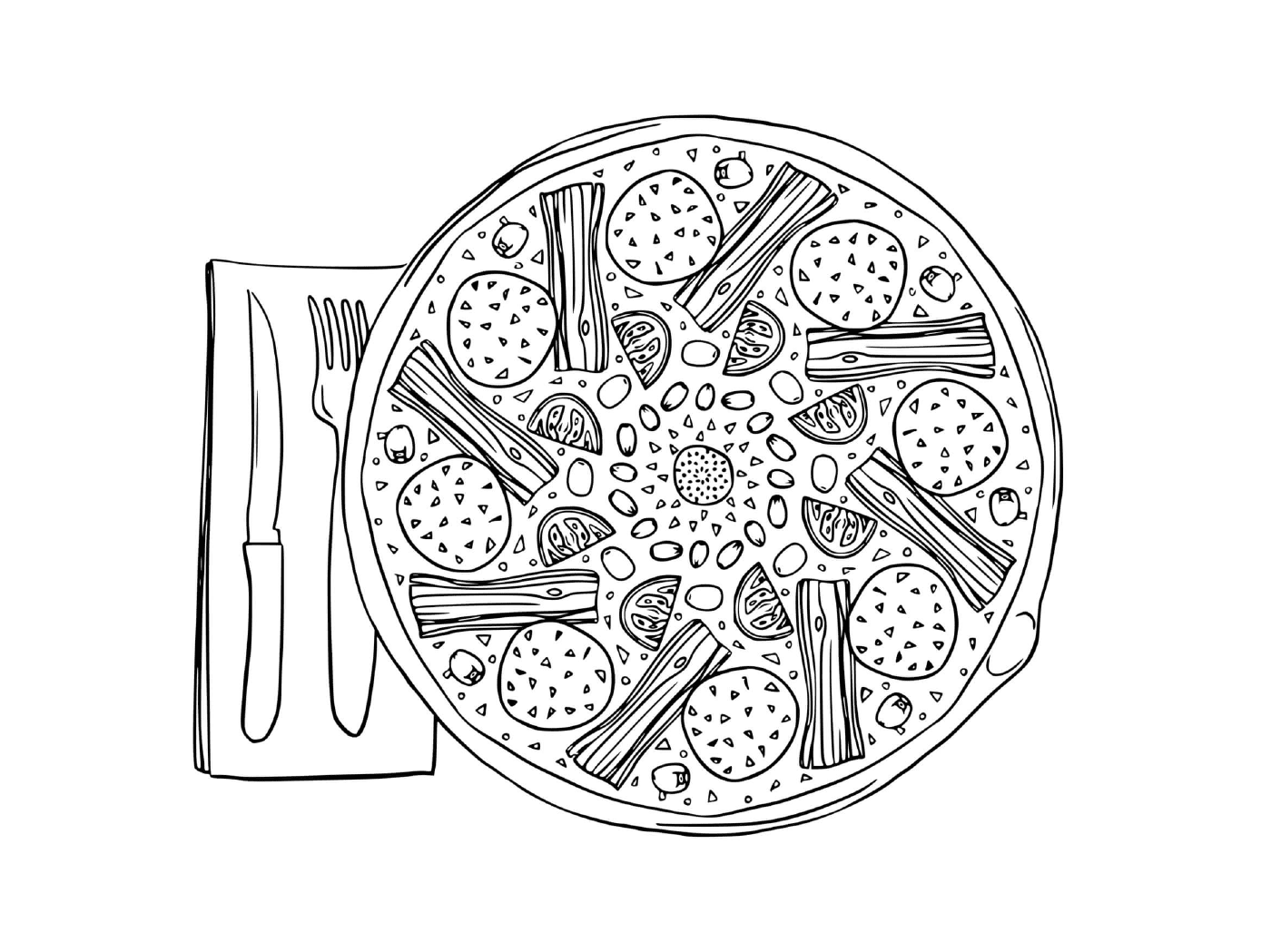  Хозяйская пицца с спаржем 