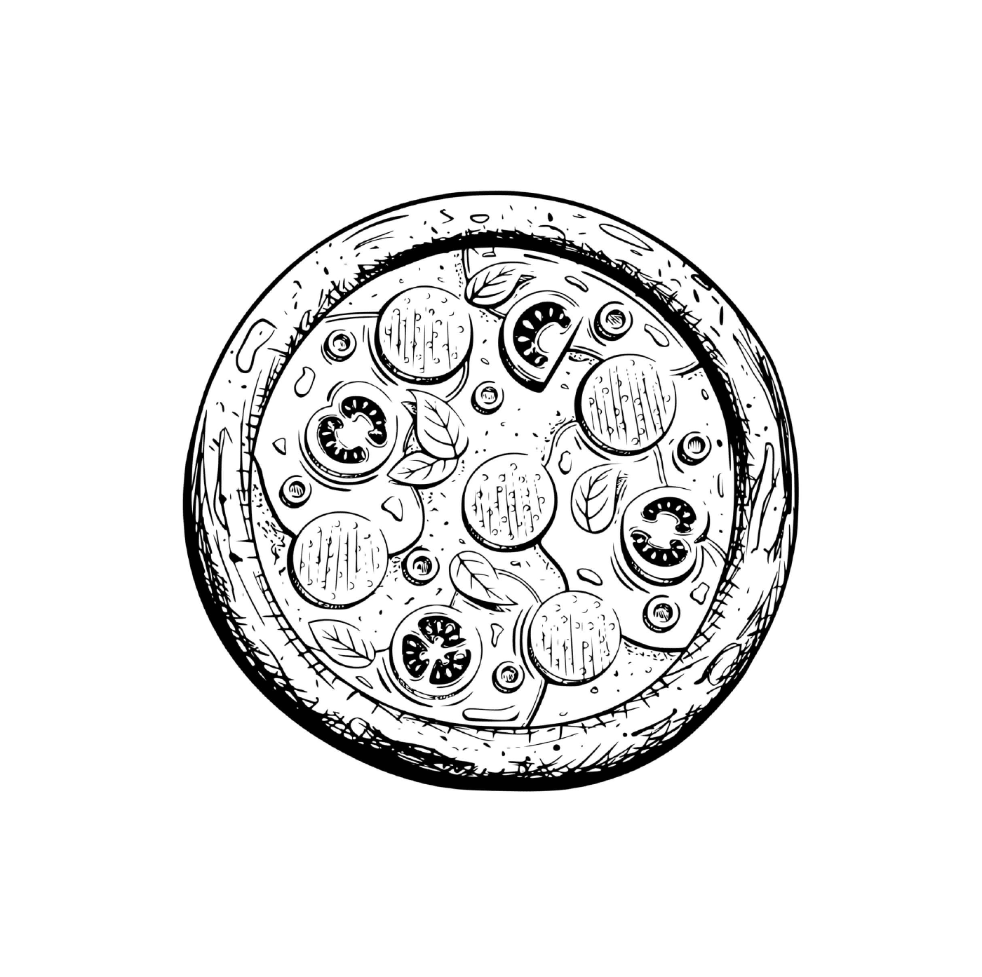  Carbonara Pizza mit Mozzarella und Parmesan 