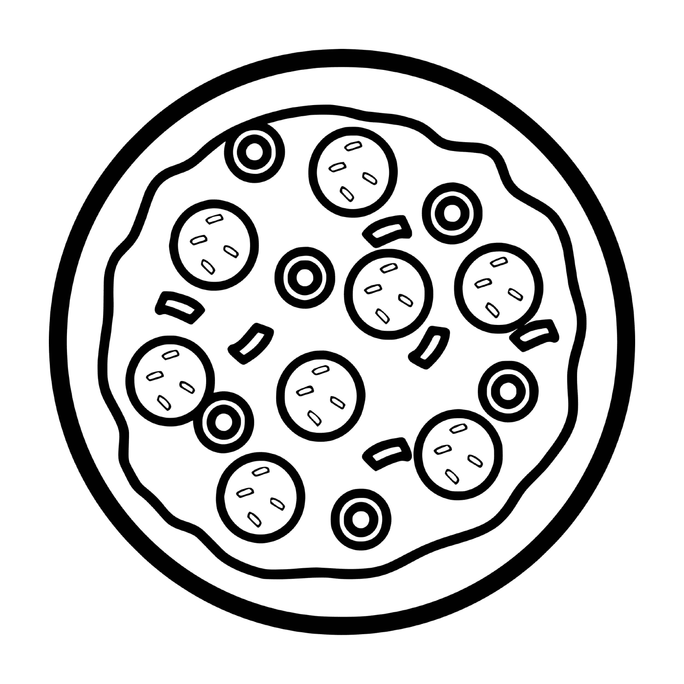 Una pizza pepperoni queso de oliva 