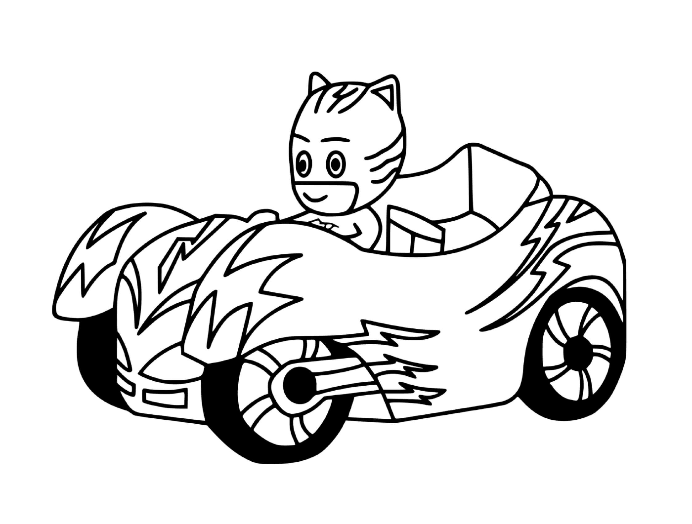  Catboy fährt ein Auto 