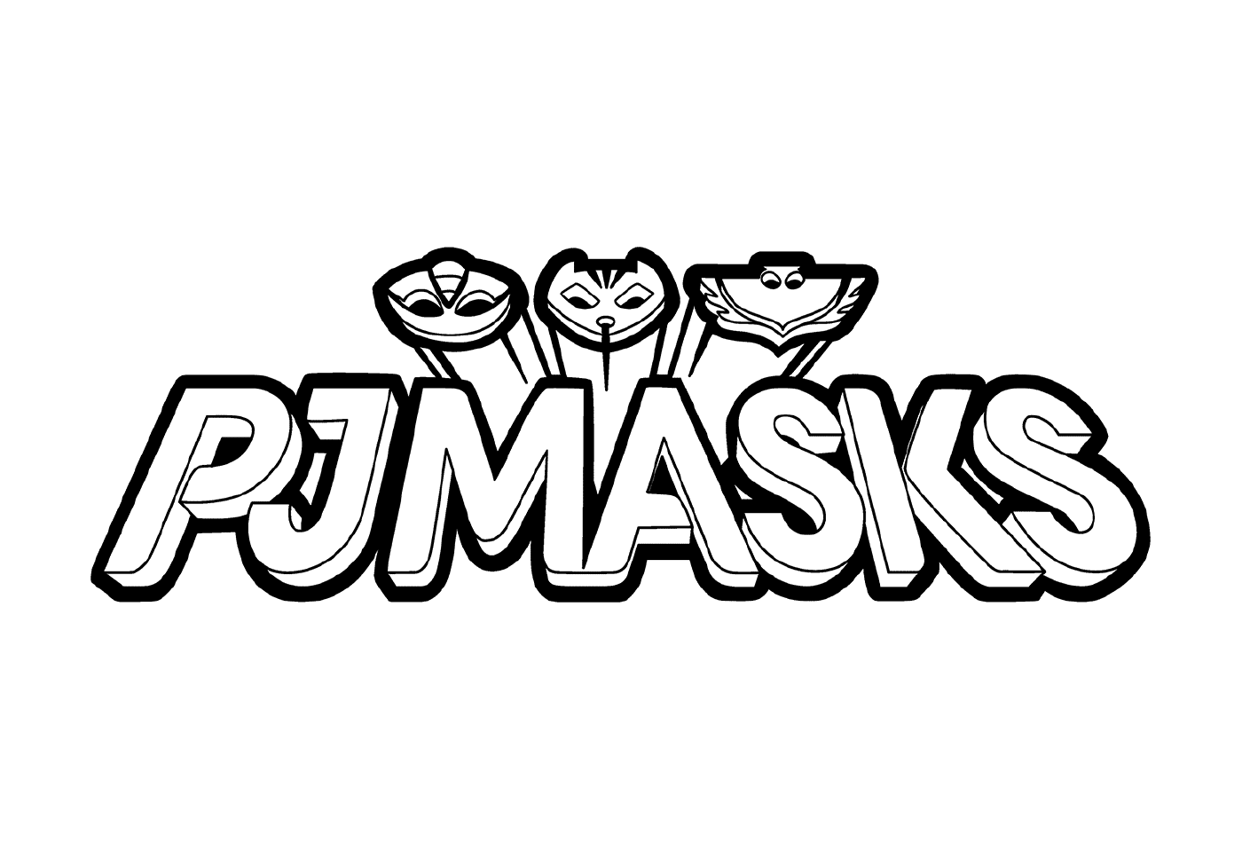  Pyjamasques Logo in schwarz und weiß 