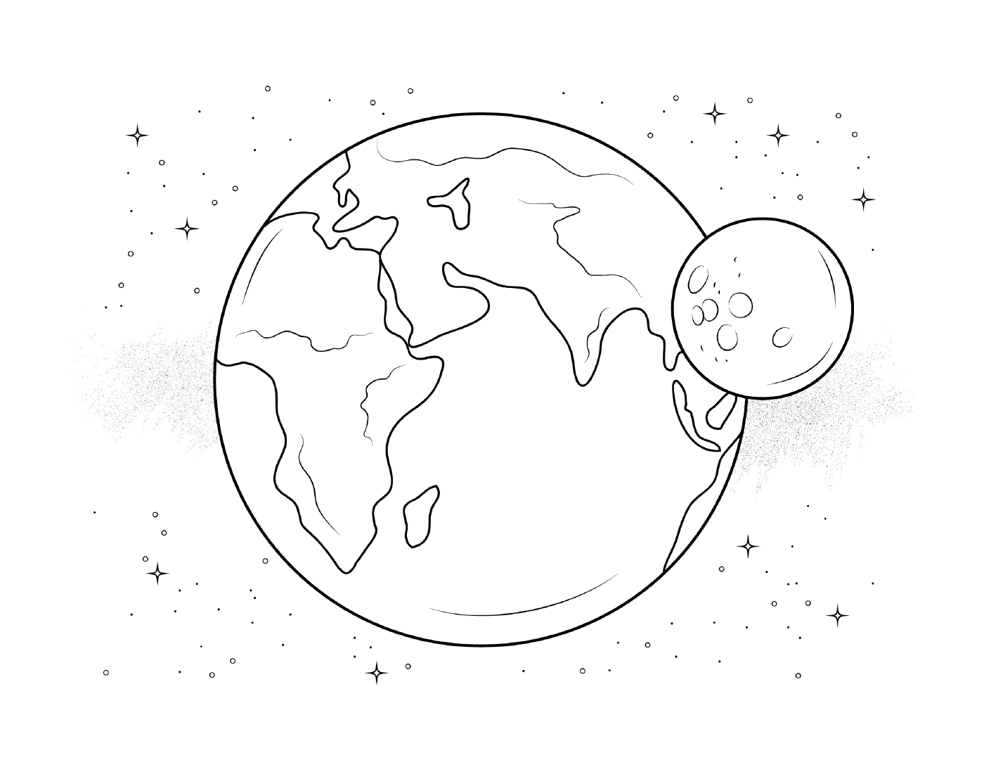  Земля и луна в космосе 