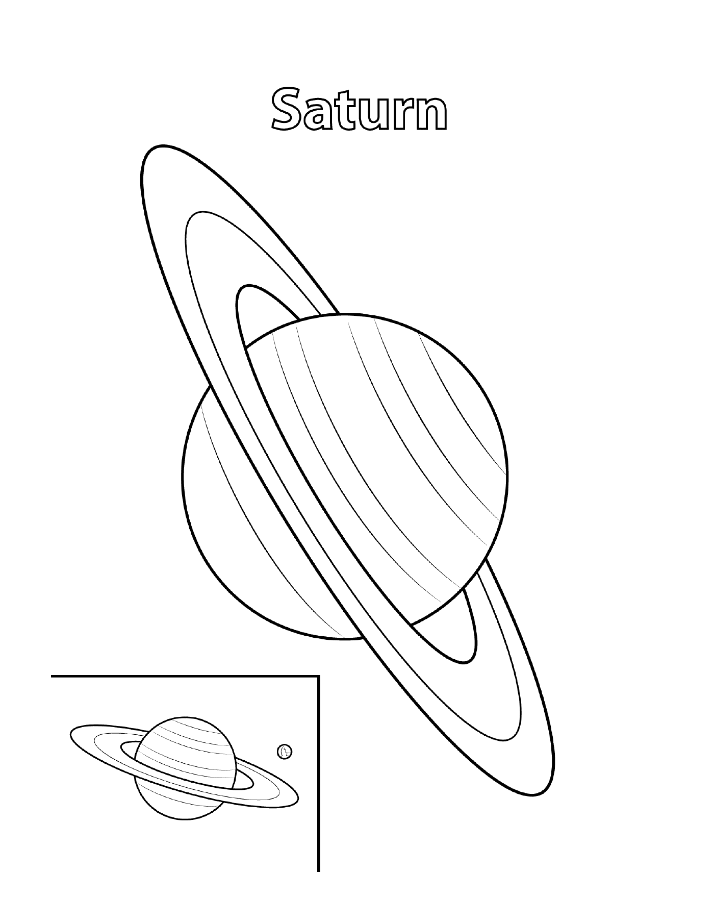  Контур Сатурна с надписью 