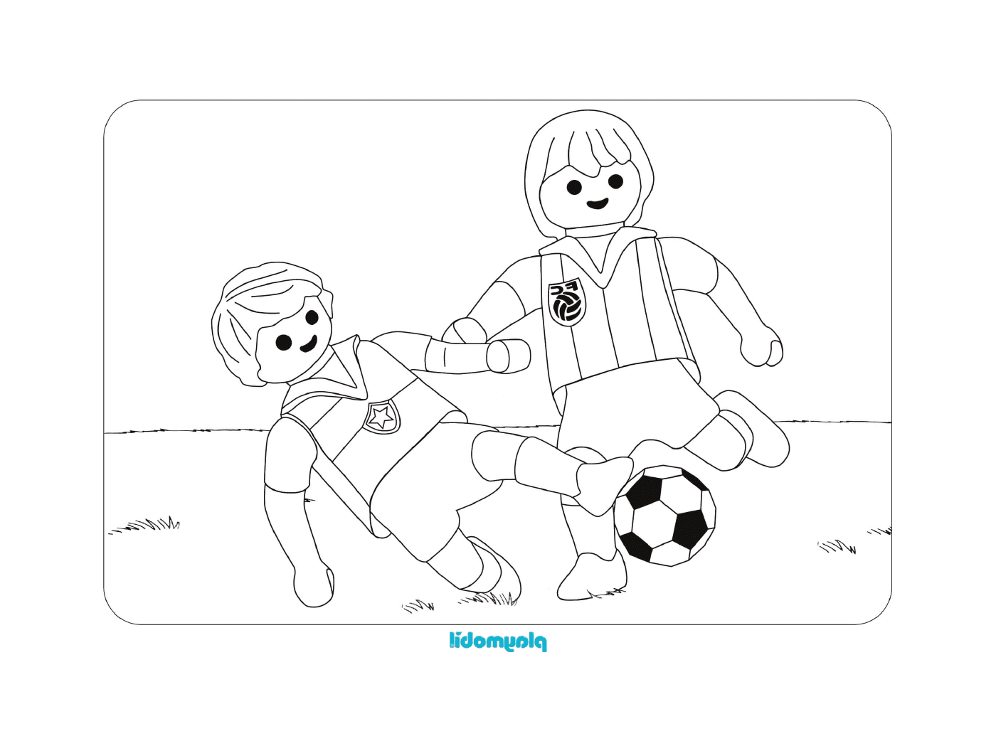  Zwei Playmobil-Footballspieler 