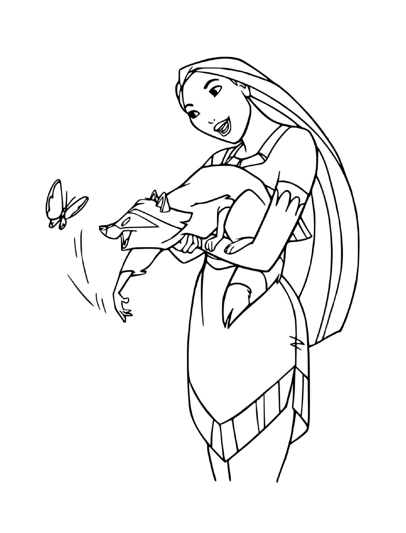  Mujer sosteniendo un pájaro con una mariposa al lado 