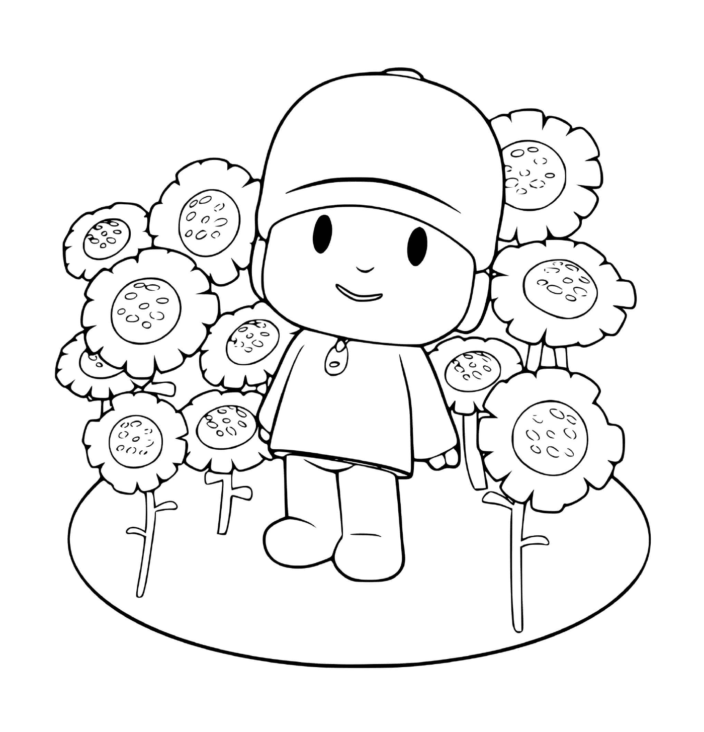  Person in flowery field 