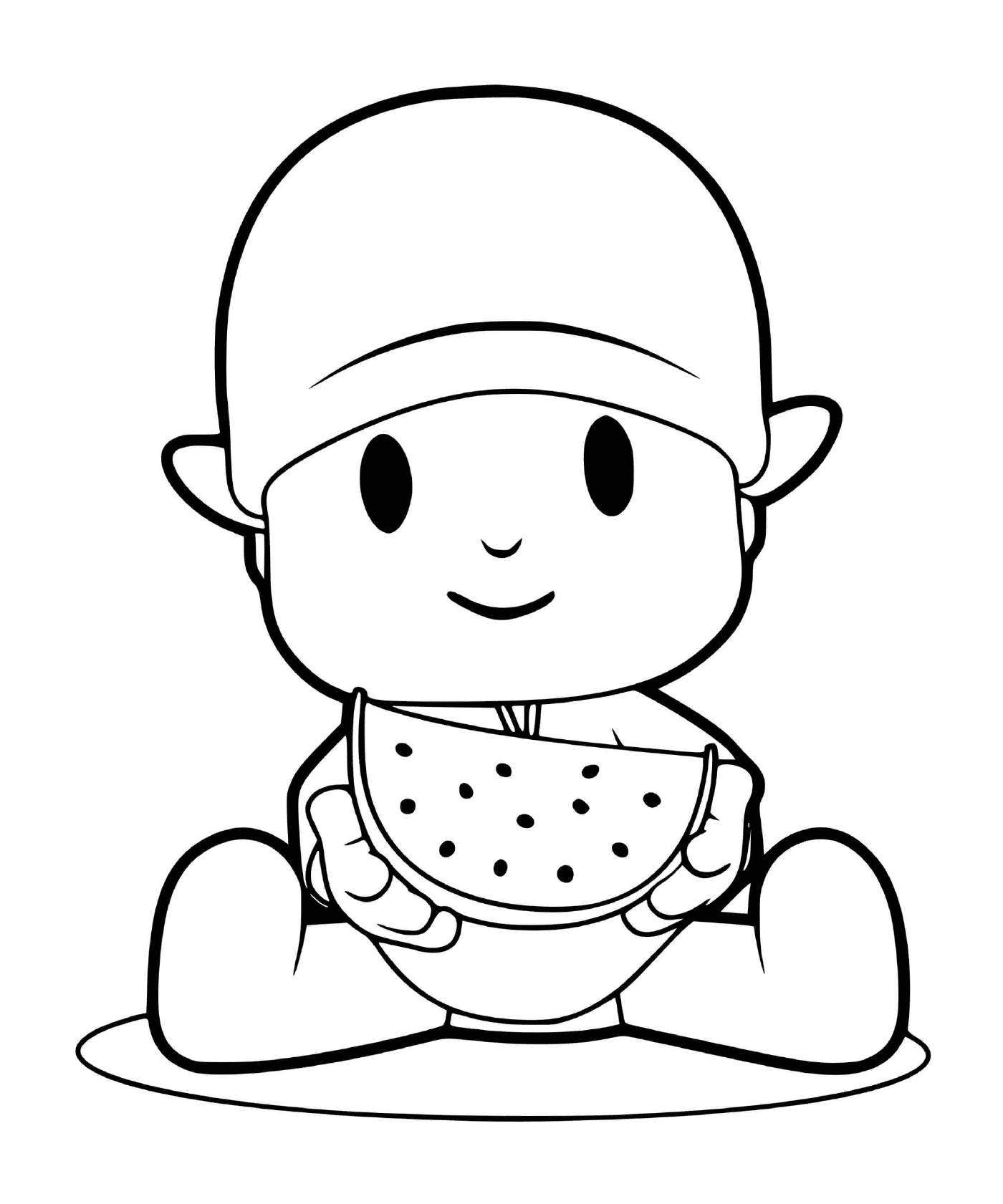  Baby hält Wassermelone 