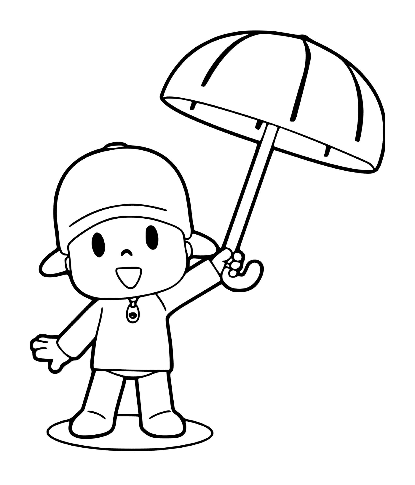 Junge mit Regenschirm 